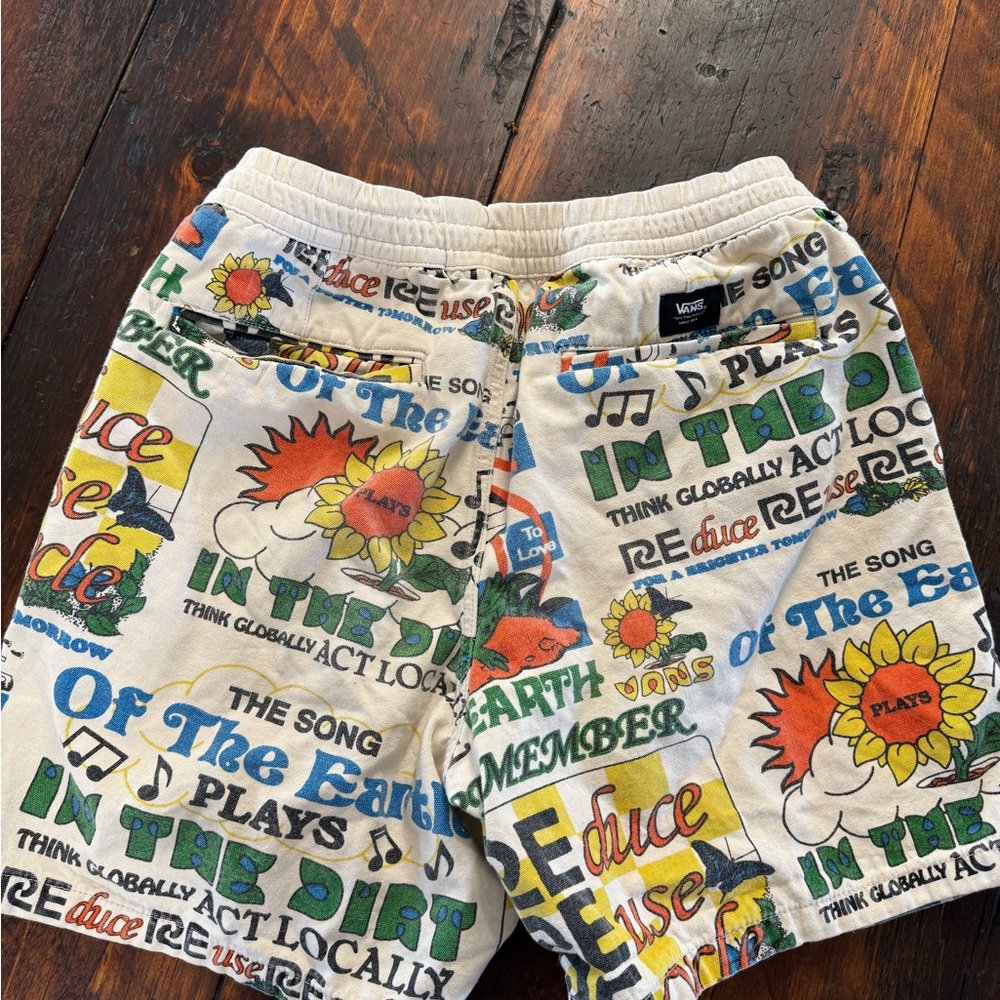 Vans Blue and Green Cartoon Print Shorts